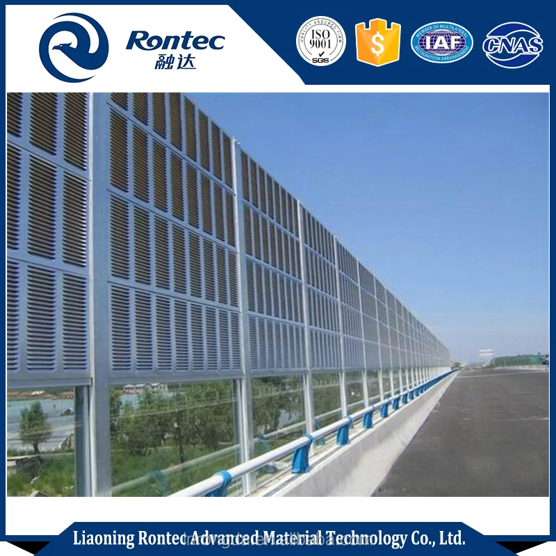 
Perforated acoustic absorbing noise barrier for highway and residential 