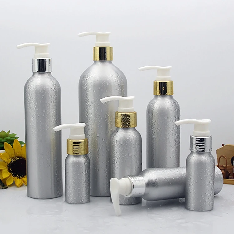 IBELONG Wholesale 30ml 50ml 100ml 120ml 150ml 250ml 500ml 1 Liter Empty Aluminum Lotion Bottle With Hand Pump Sprayer