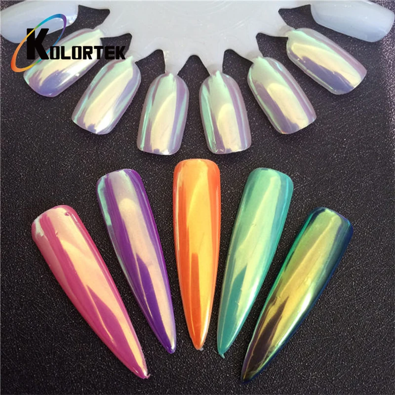 Пигментный порошок с эффектом единорога Русалочки, порошок Aurora для ногтей