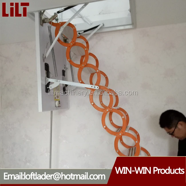 Steel ladders for loft retractable staircase to save more space domestic ladder lofts