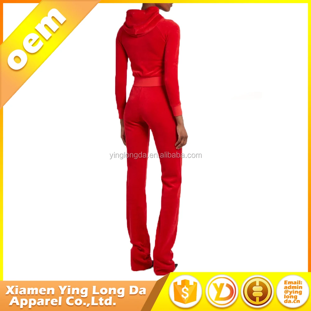 Latest Design Wholesale  Professional customized golden velour tracksuits