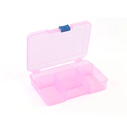 Wholesale promotional slide buckle 5 grid plastic storage box with lid