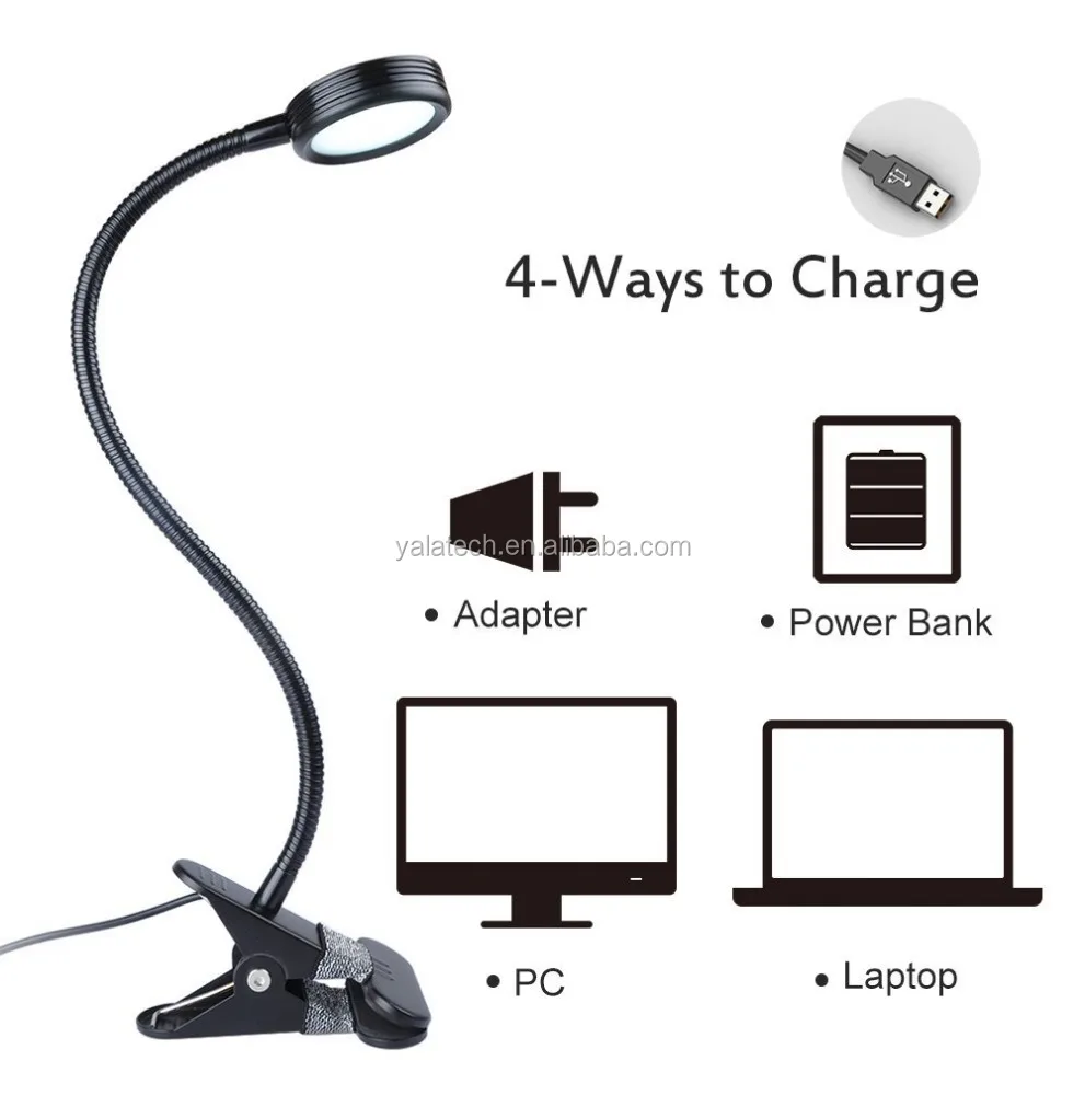 Flexible Googeneck USB 5W LED Clamp Table Light