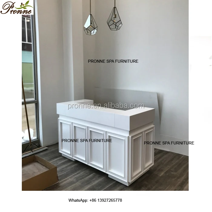 high quality beauty salon modern white big reception desk front desk wholesale