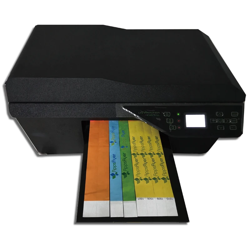 New model AMJ L800 tyvek celebration nightclub event hospital ticket wristbands bracelet uv printer