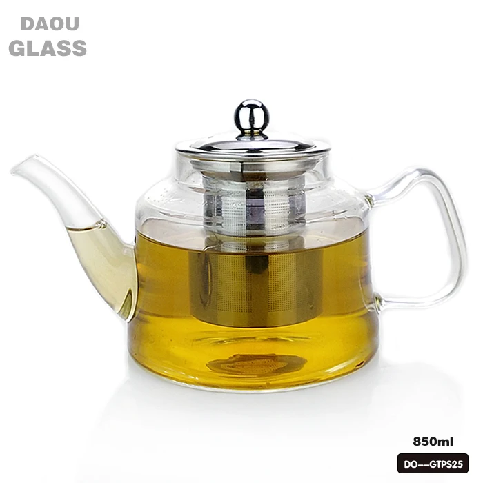600ml Borosilicate Glass Teapot with stainless steel strainer for loose leaf tea flower tea