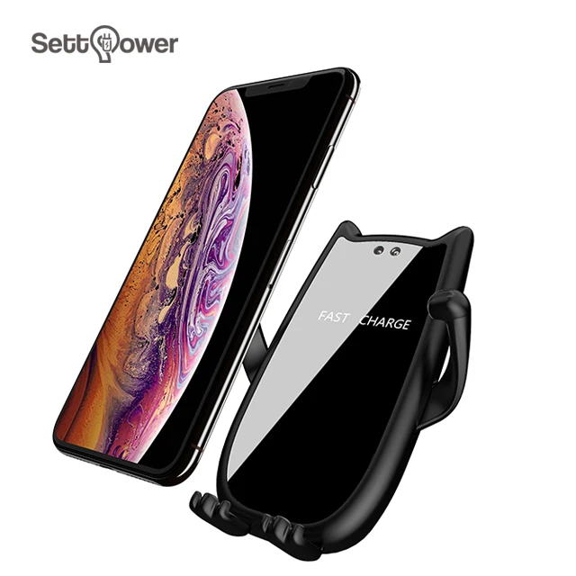 
2019 New product 10W fast Automatic Induction Wireless Car Charger Holder Qi Wireless Charger Settpower RS-N11 