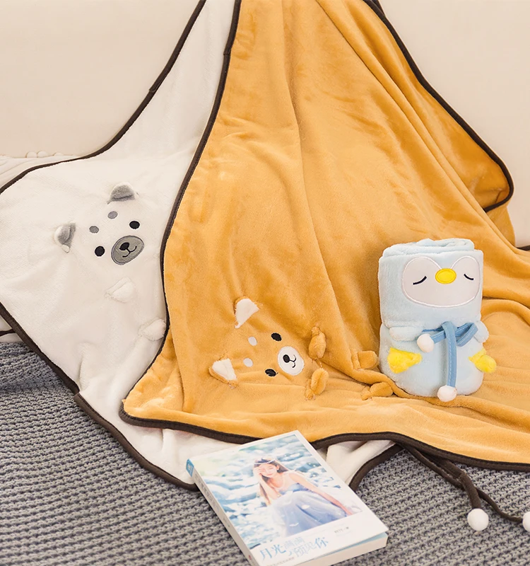 Wholesale lovely cartoon owl baby blanket super soft flannel blanket