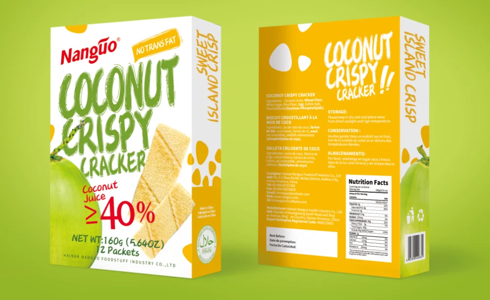 Coconut Crispy Crackers Biscuits Cookies