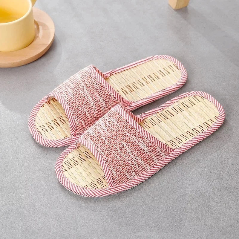 Summer bamboo open  toe indoor home slipper sandals