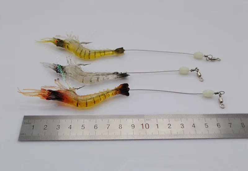 Hot selling!! 6g/9cm Luminous Shrimp Lure Soft Fishing Bait Isca Artificial Fish Lure Soft Baits