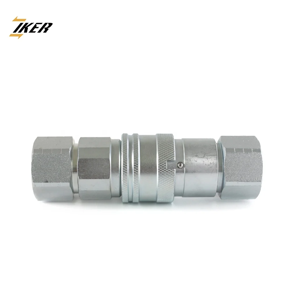 ISO16028 flush face quick disconnect shaft coupling for Cat excavator