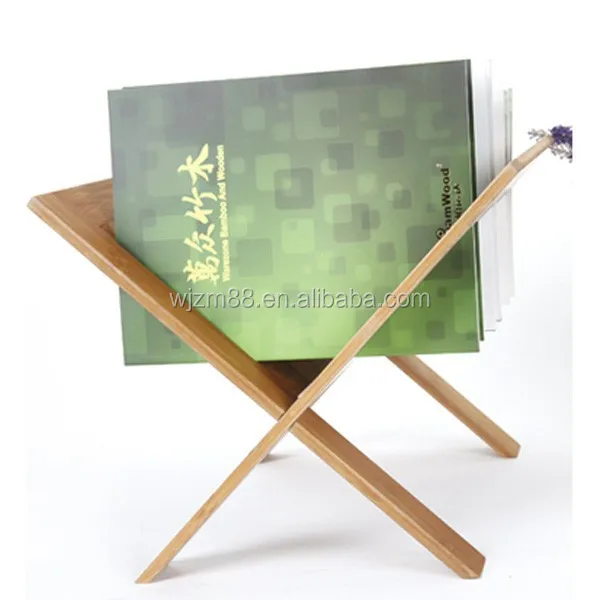 
foldable bamboo & wooden front page magazine racks, home display organizers wholesale 