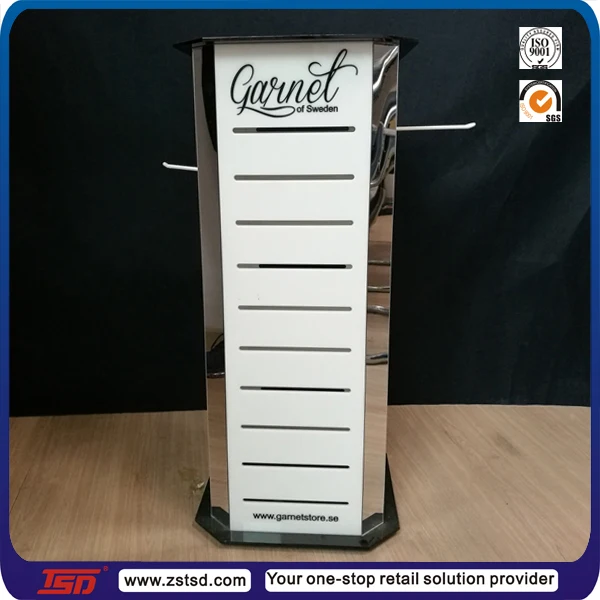 retail shop acrylic counter top rotating  jewelry product display stand,boutique store display racks for necklaces