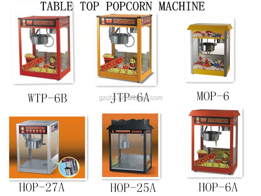 Table top Popcorn machine / yellow popcorn machine with cart for sale JTP-6A