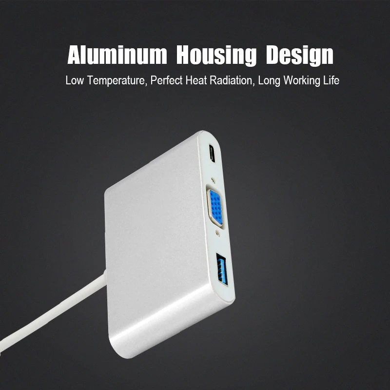 USB 3.0 Type-C to HDTV VGA /USB 3.0/Type C Convertor Cable Adapter for Macbook