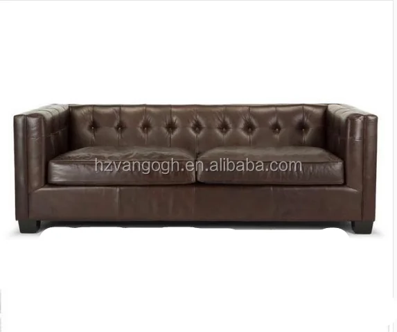long chesterfield sofa/french provincial leather sofa button cushion sofa