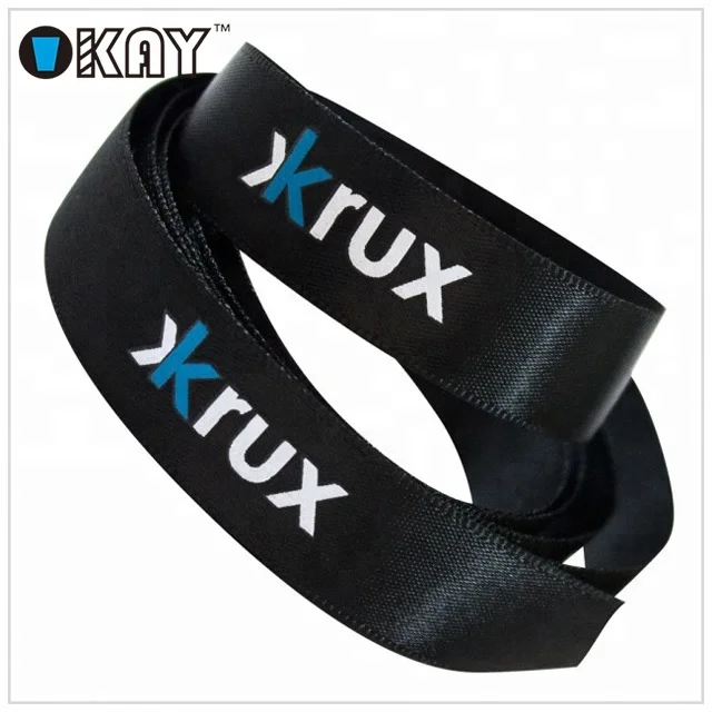 Customized Roll Packing Printing White Logo Black Ribbon