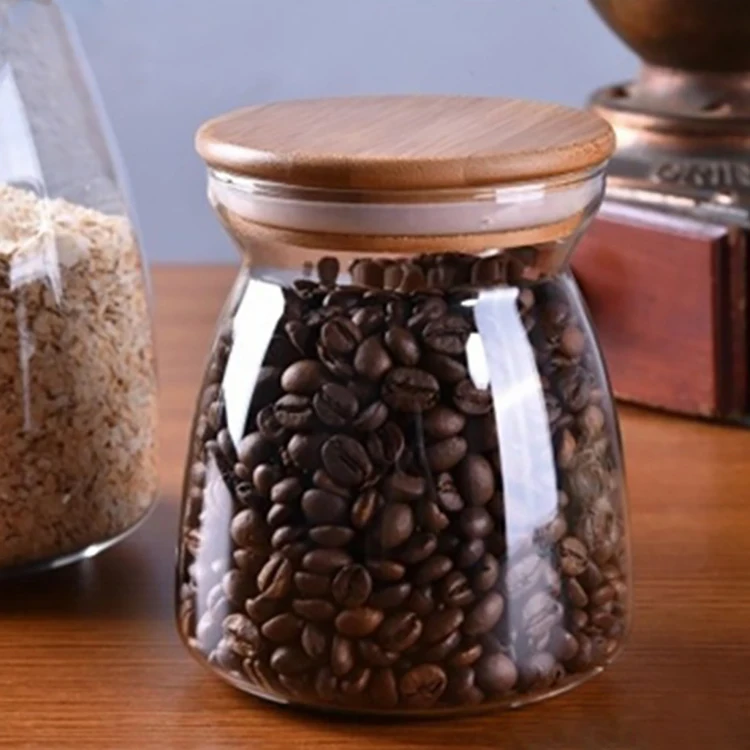 
Factory supply 700ml glass jar wooden lid 