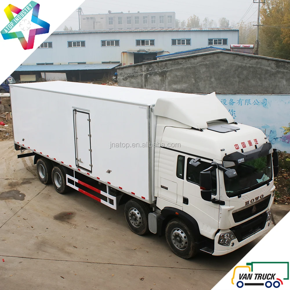 Heavy Duty 9.6m refrigerator truck body 31T Sino-Truck T5G 340Hp chassis reefer truck