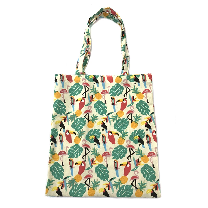  printed Canvas Tote Shopping Bag Foldable Grocery Bags Reusable Supermarket Handbag