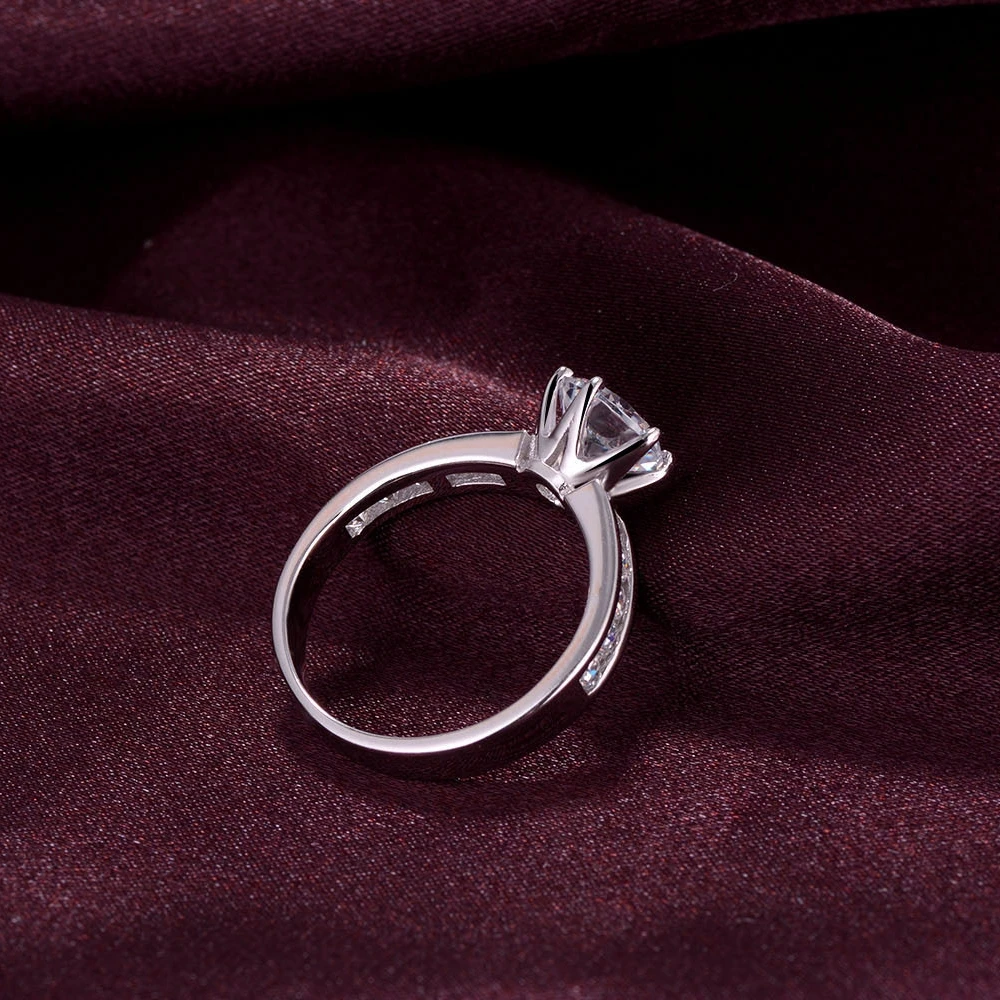 class beautiful white gold plated six pack cz pure 5925 sterling silver wedding ring women jewelry diamond engagement rings