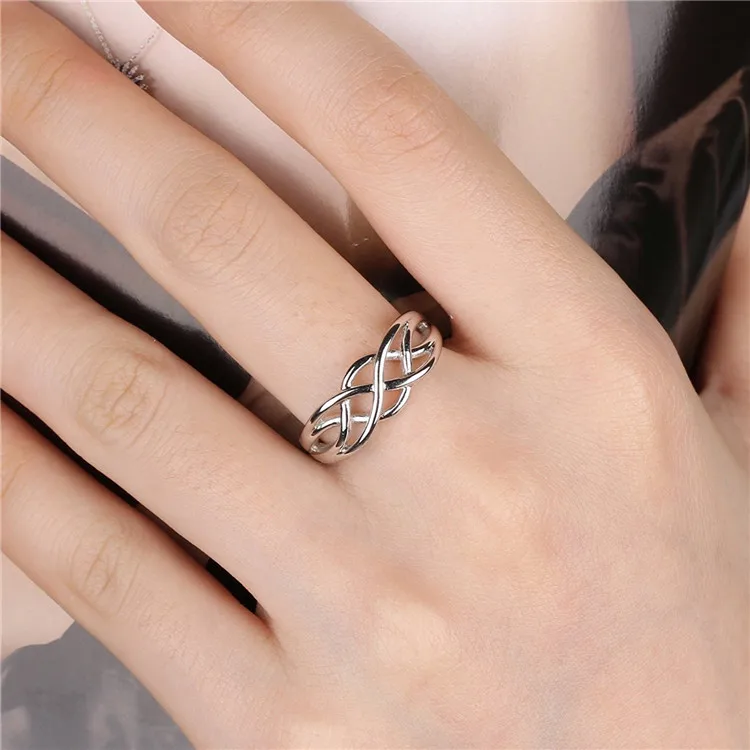 925 sterling silver celtic everlasting love knot filigree wedding finger ring