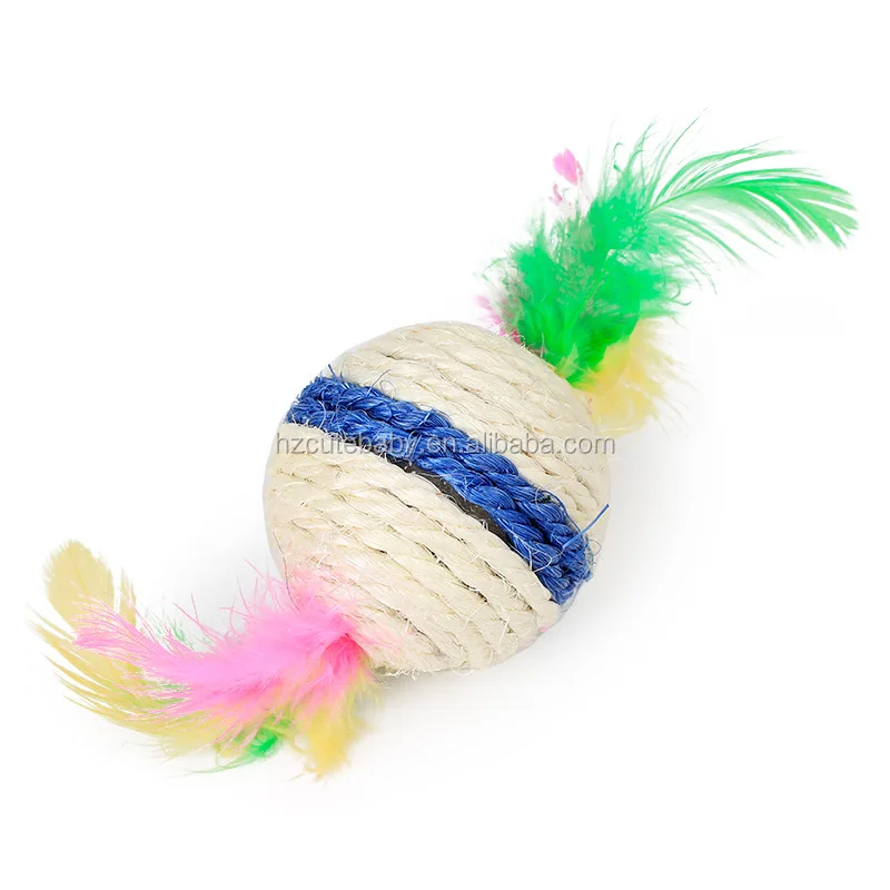Wholesale motion activity kitten toys sisal cat scratching ball toy