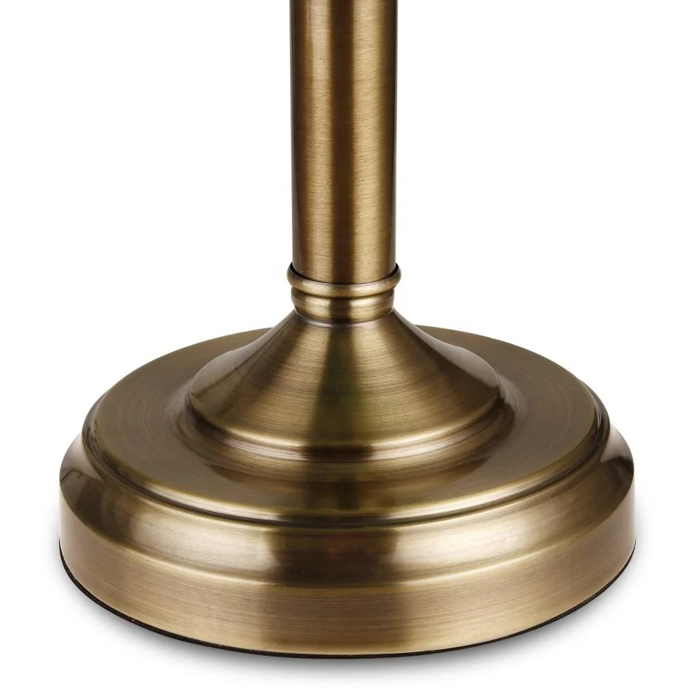 M-1096 Satin Brass Traditional Banker Lamp Antique Style Emerald Green Glass Desk Light