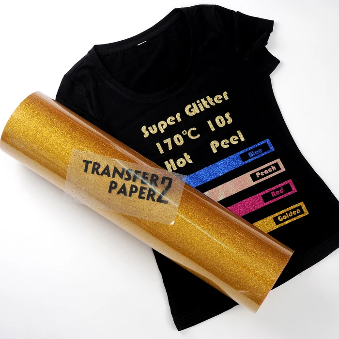 
Super glitter blue color heat transfer vinyl roll for textiles 