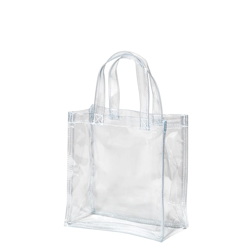 Designer clear transparent large tote PVC shopping bag