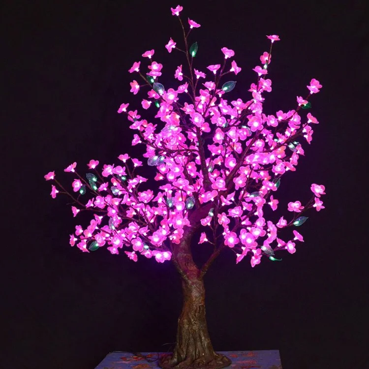
Wholesale outdoor low voltage pink led cherry blossom artificial flower tree 