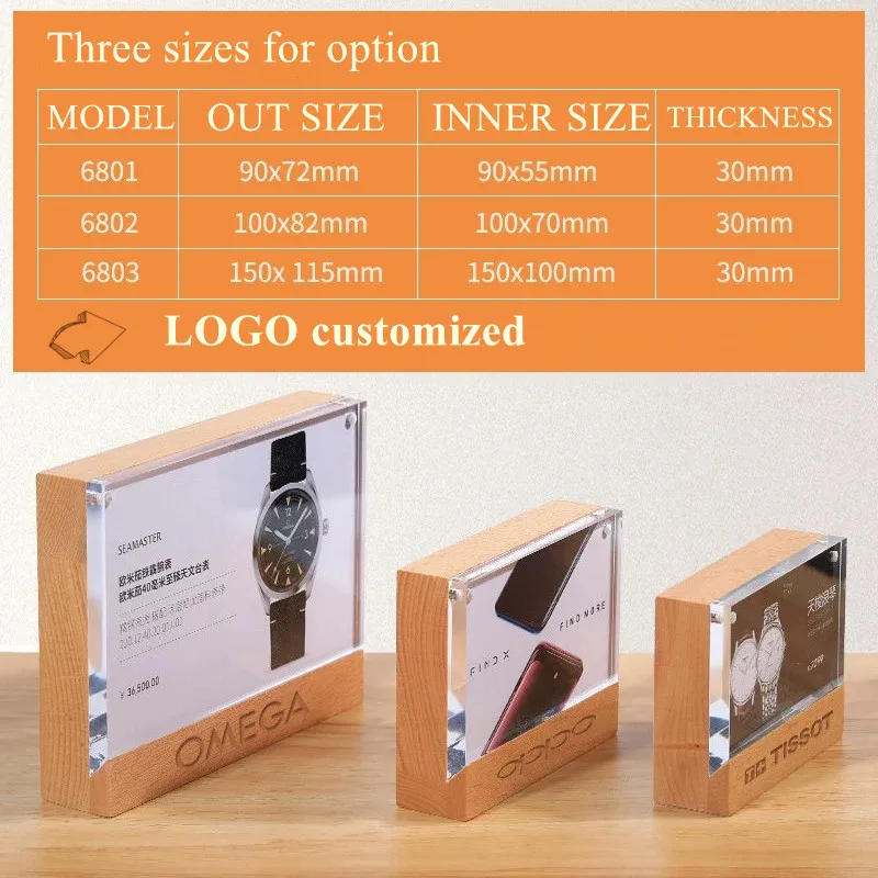 ODM Table card cards magnetic Station Wood Acrylic Table Card Holder Display China Manufacturer