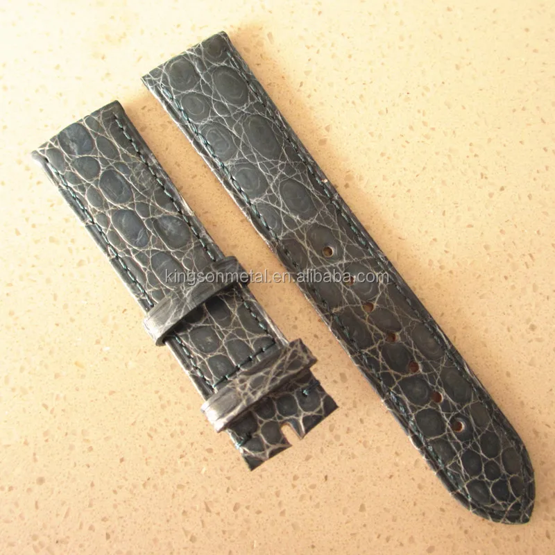 thin croco leather watch strap