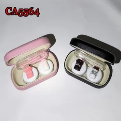 coffee and milk deco PU cover iron colorful contact lens case CA5564