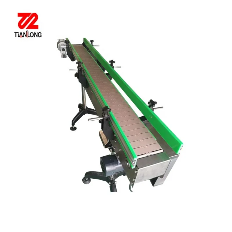Juice Bottle Conveying Belt System Slat Chain Conveyor for Sale