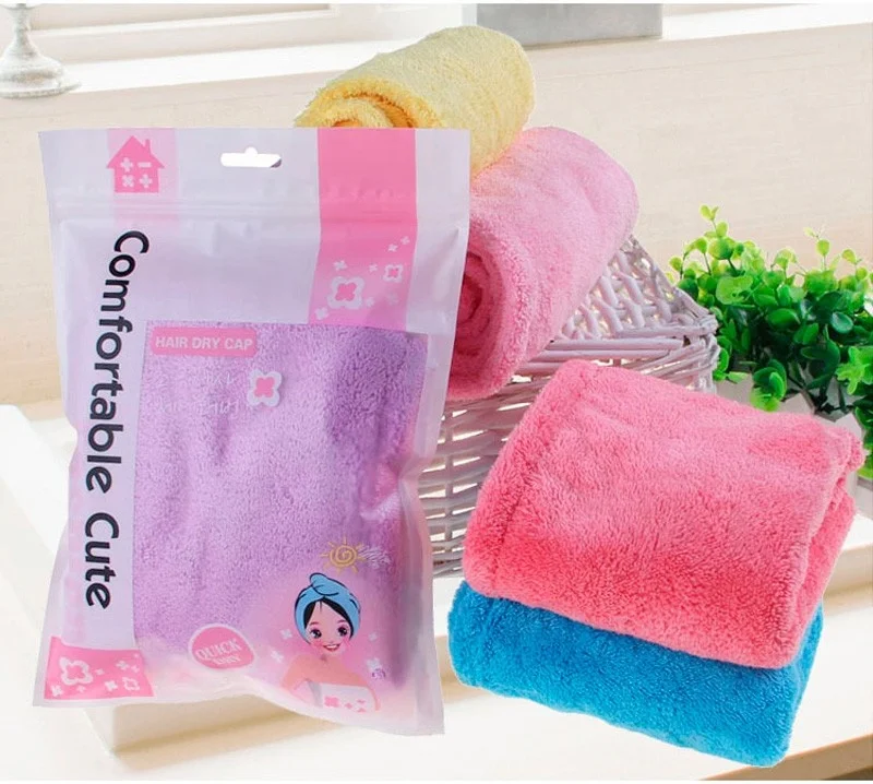 Amazon New product Quick dry Thick head towel wrap hair drier hat long hair shower cap high-absorbent cheap head towel