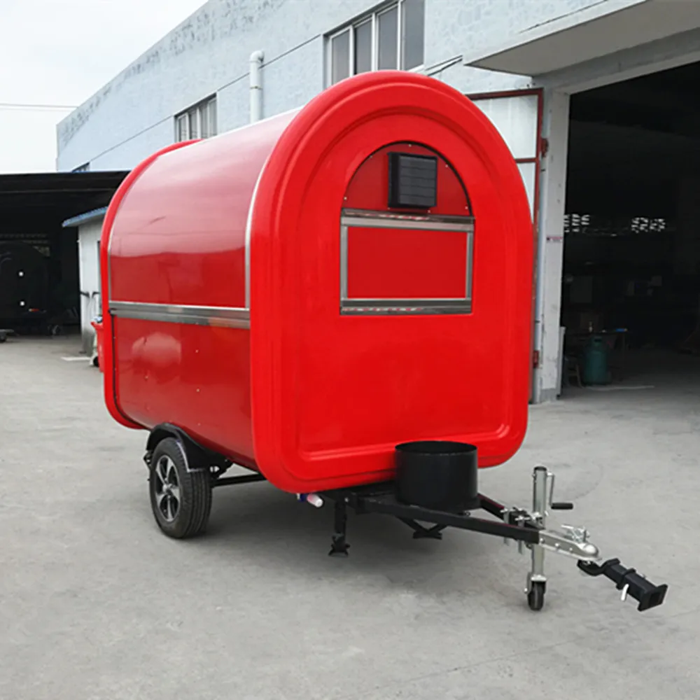 CP-C230165230 red mobile food truck churros kitchen trailer chestnut vending cart With CE