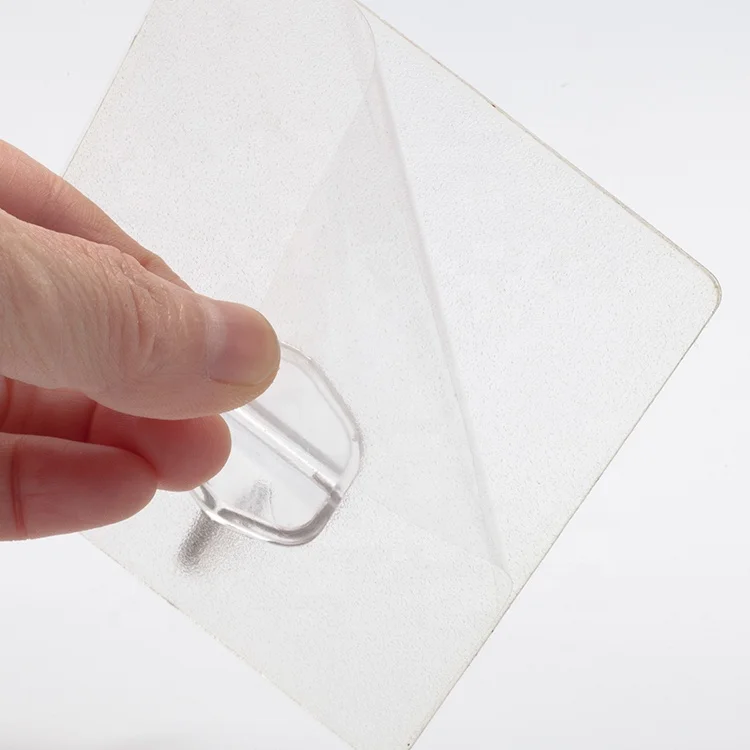 Transparent Reusable Seamless Wall Hooks Heavy Duty Self Adhesive Hooks