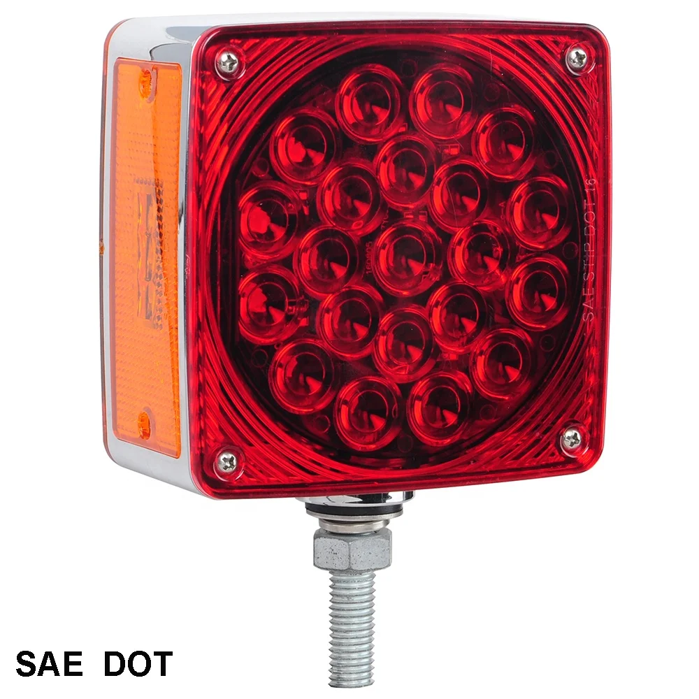 
LED Square Dual Face Park & Turn Light W/ Side Marker, Pedestal Mount 12v led light 