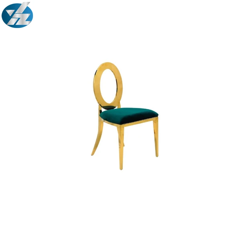 Ring back Gold Luxury stainless steel wedding chairs banquet chair
