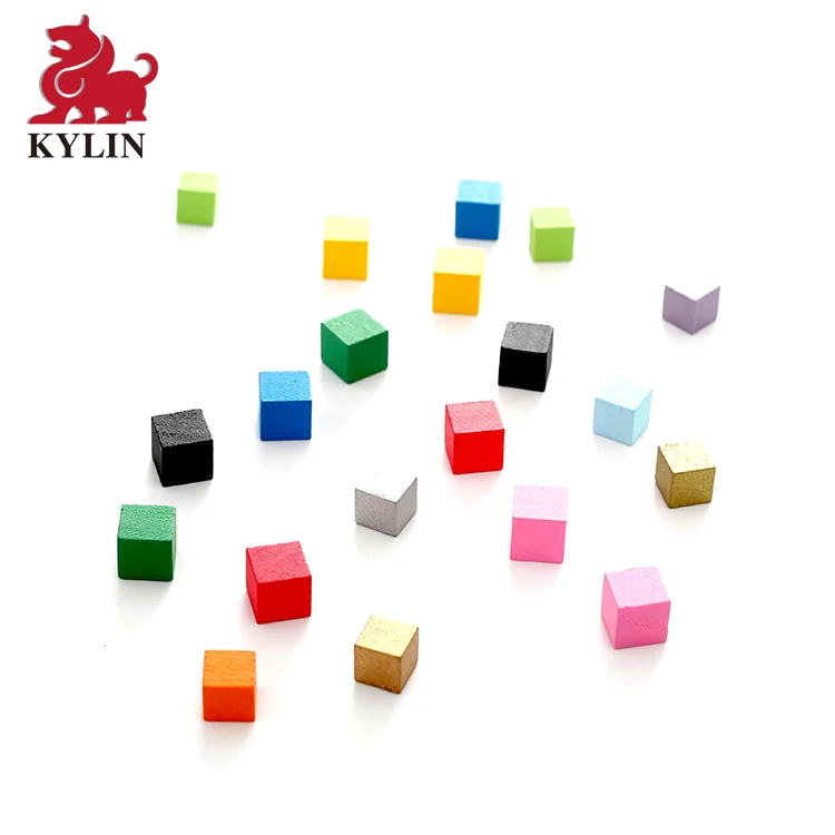 
8*8*8mm Kids domino cube toys wooden building blocks Wood colorful cubes and wooden toys educational 