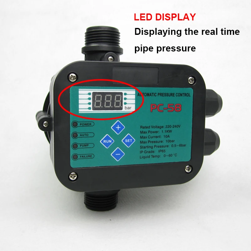LED Real time display automatic pressure control switch for water pump