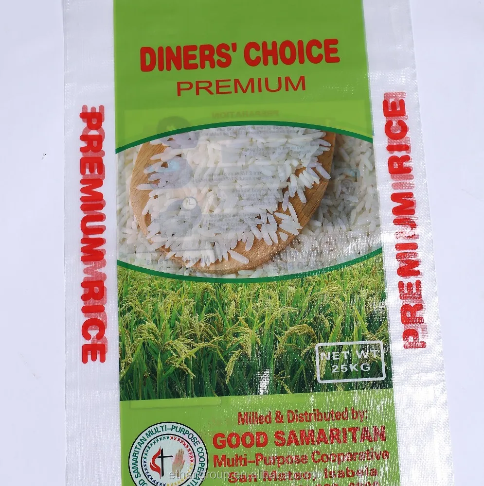 pp rice bag for 50kg 25kg 5kgs 50lb polyethylene bag pp laminated woven sacks with color printing food bag flower seed