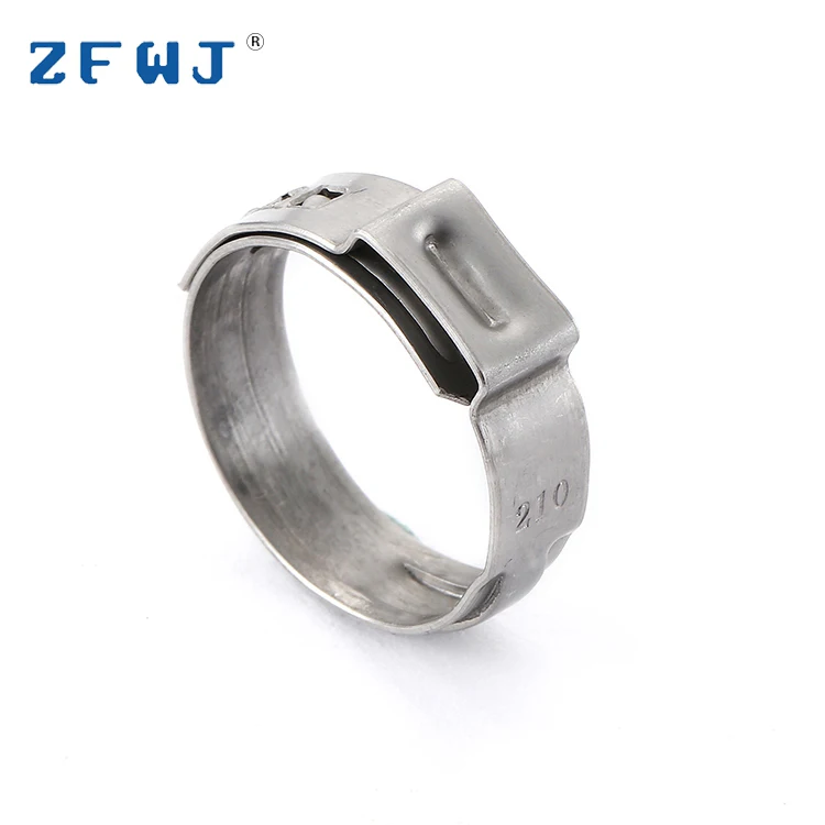19.5-21mm stepless single ear hose clamp stainless steel fasten clamp