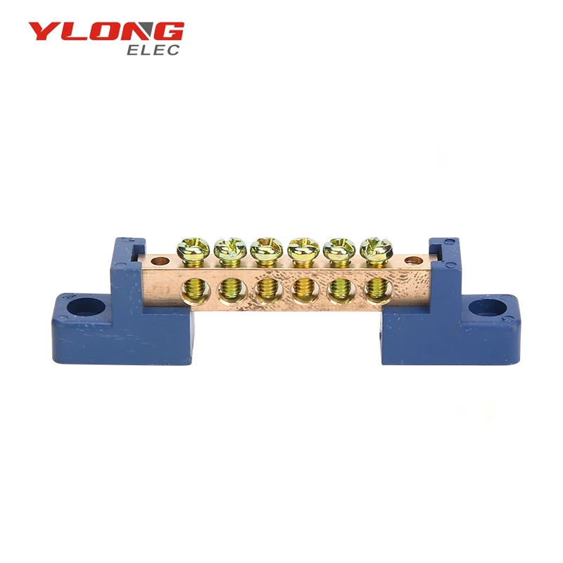 
YL-004 Natural Screw Terminal 6Ways With Blue Plastic Holder 