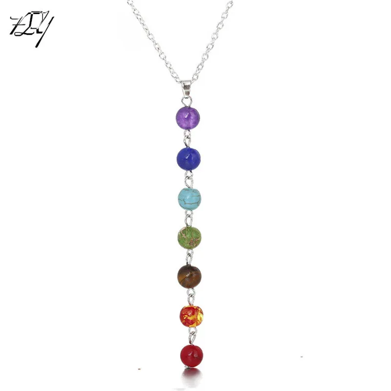 Custom wholesale 7 chakra bead necklace