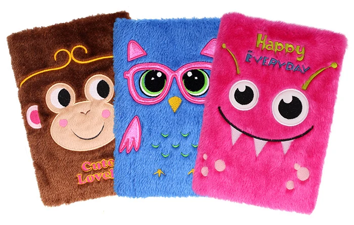 Licheng BXN569 Notebook OEM, Wholesale Furry Rainbow Notebook with Lock