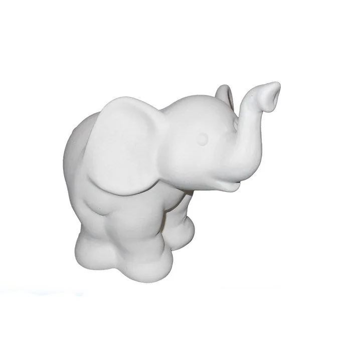 
white ceramic DIY painting bisque elephant figurine kid toy  (60582104157)