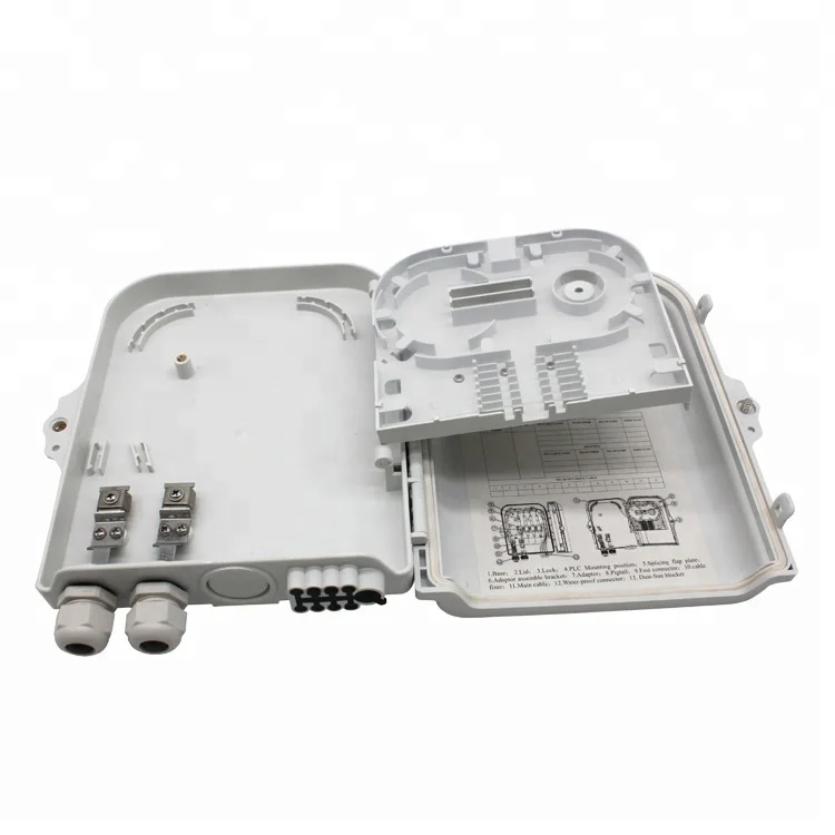Outdoor Waterproof FTTH Mini 8 Core Fiber Optic Termination Box for 1x8 Optical Splitter